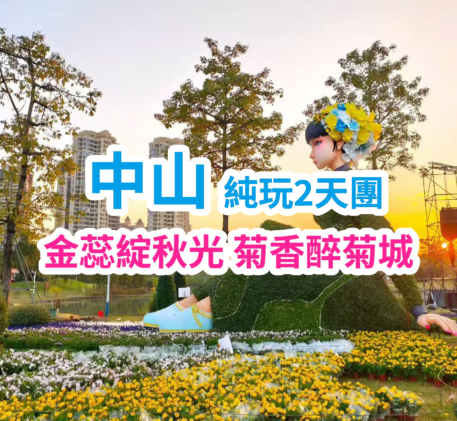 重本包門票《一年一度小欖菊花展盛宴》【五指毛桃藥膳雞+石歧乳鴿宴】 【招開心十八秒脆肉鲩火鍋宴】【正宗小欖菊花宴】純玩2天團