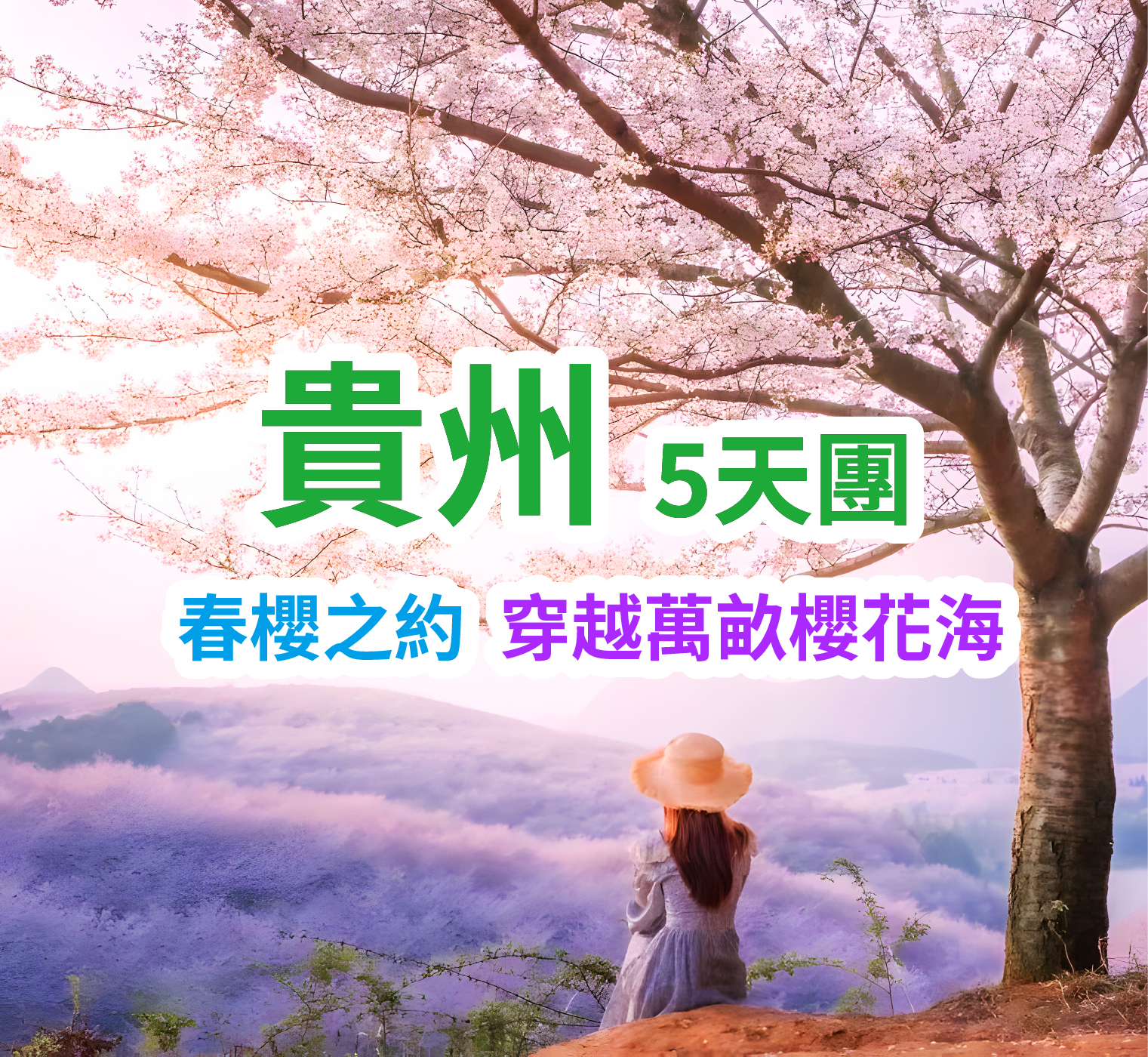 【西九龍往返】春櫻之約 穿越萬畝櫻花海 全程5星標準高鐵純玩5天團