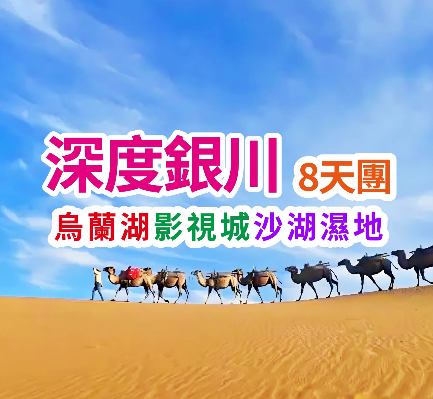 烏蘭湖鎮北堡影視城沙湖濕地 深度銀川8天團